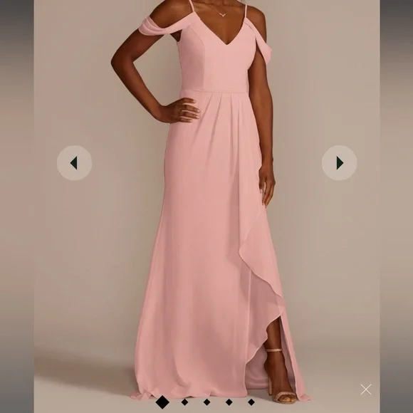 off the shoulder bridesmaid dresses david's bridal Crepe Off-the-Shoulder Sheath Wedding Dress